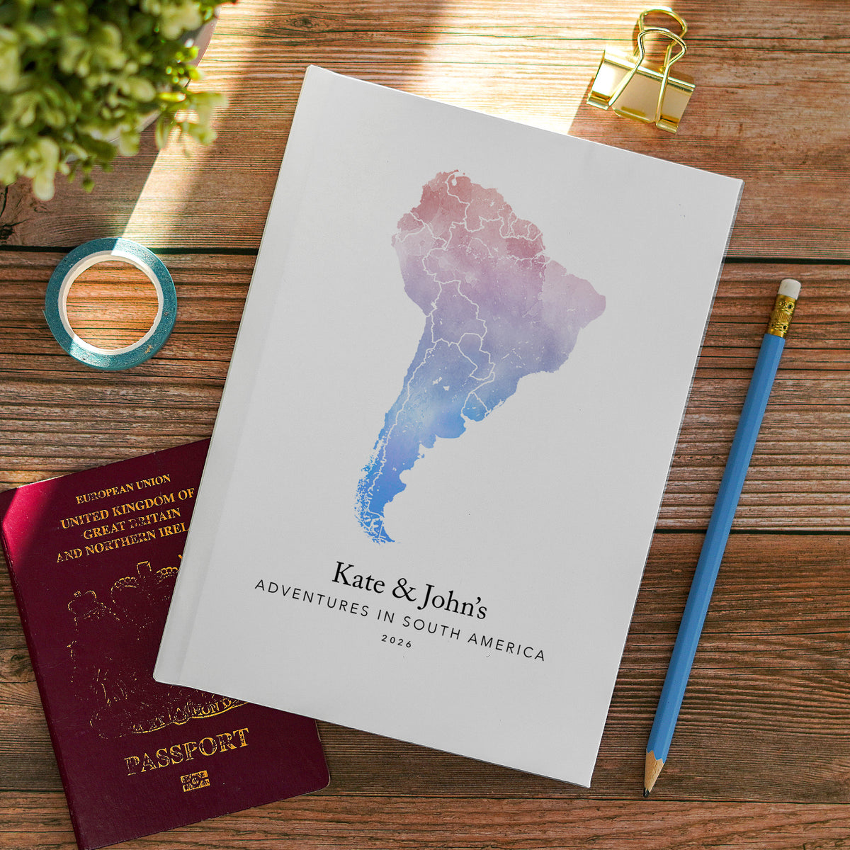 South America Personalised Travel Journal | Travel Map Diary, Planner & Bucket List Book