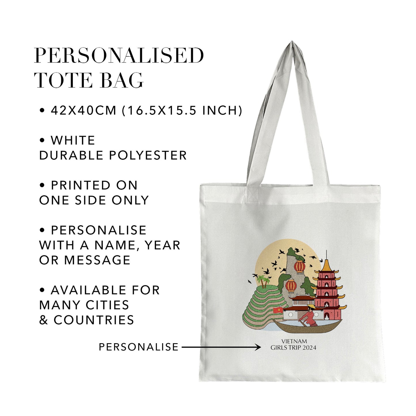 Vietnam Personalised Tote Bag