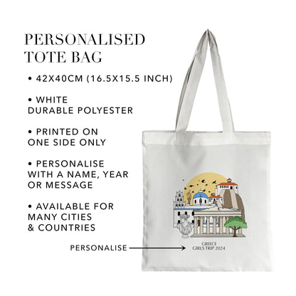 Greece Personalised Tote Bag