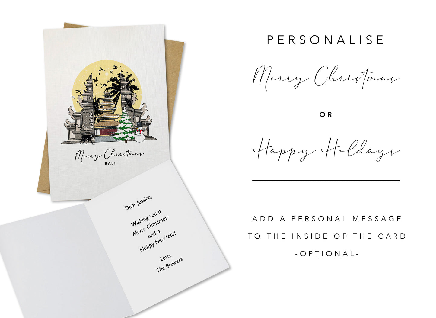 Bali Personalised Christmas/Holiday Greeting Card