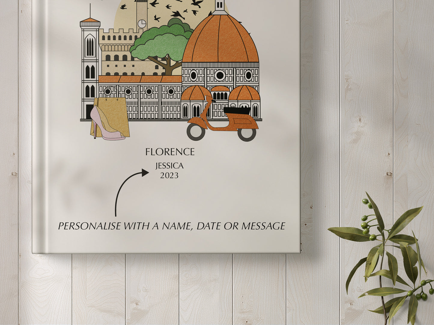Florence Personalised Illustrated Travel Journal/Notebook