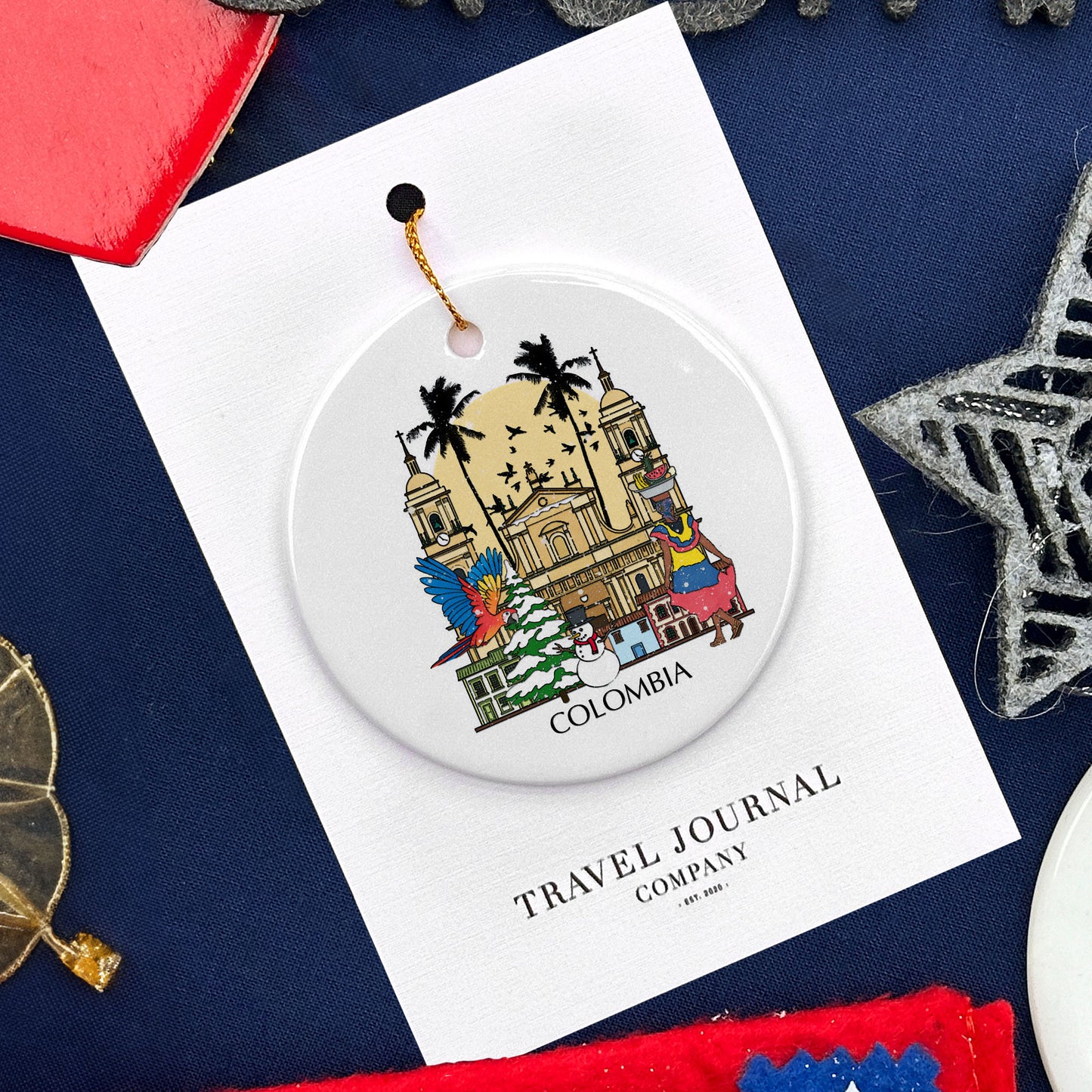 Colombia Personalised Christmas Tree Ornament