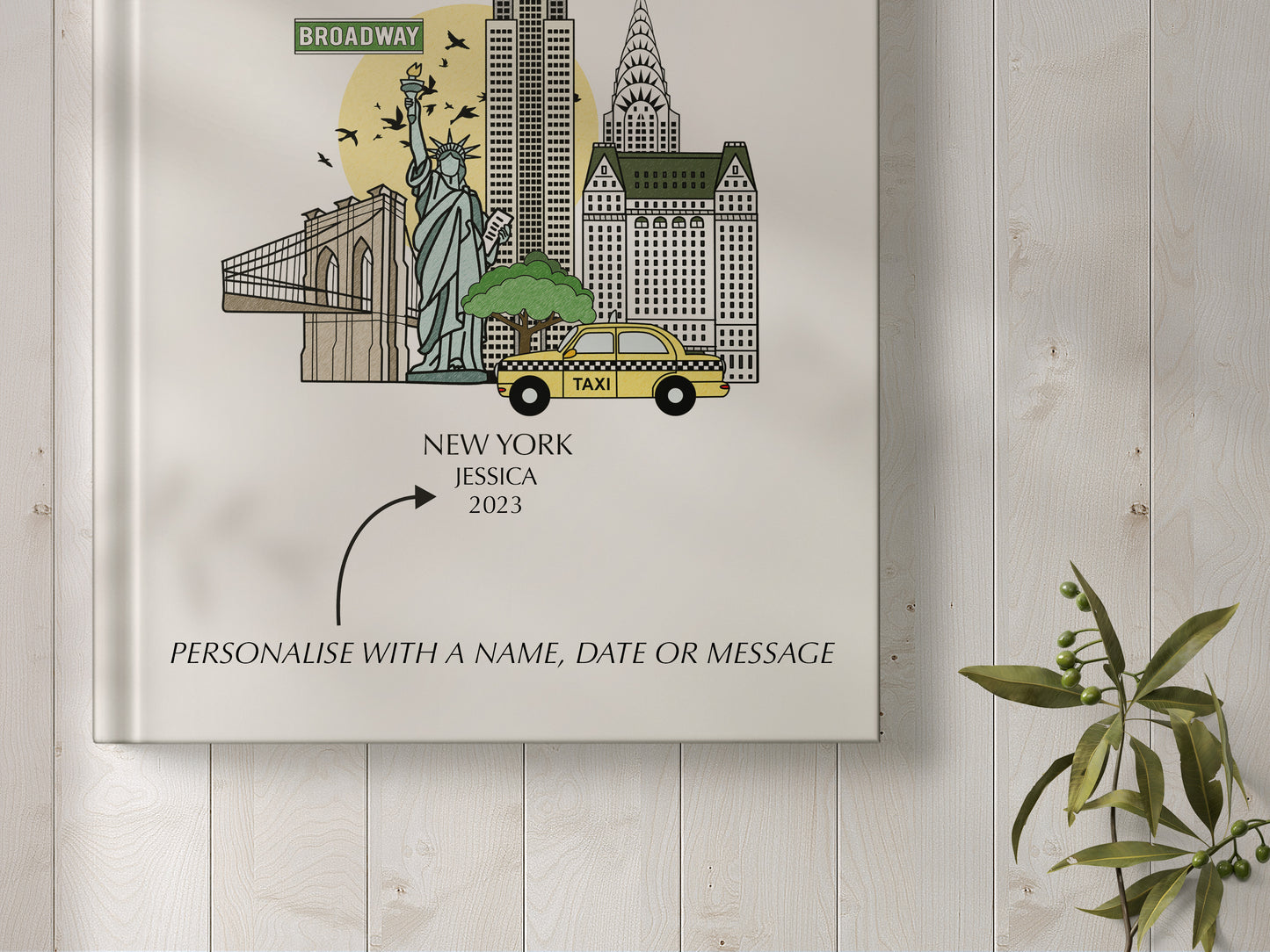 New York Personalised Illustrated Travel Journal/Notebook