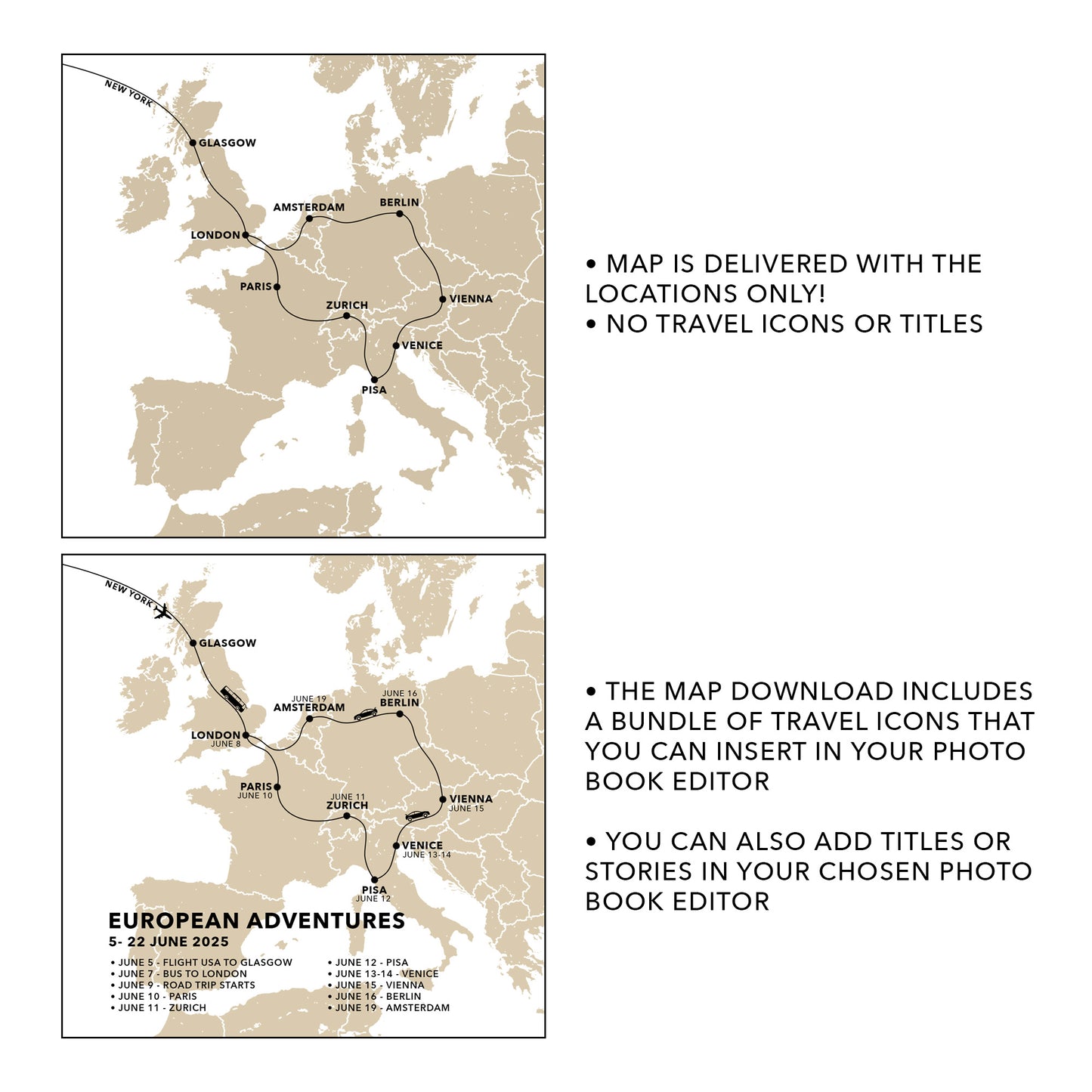 Digital Photo Book Travel Map