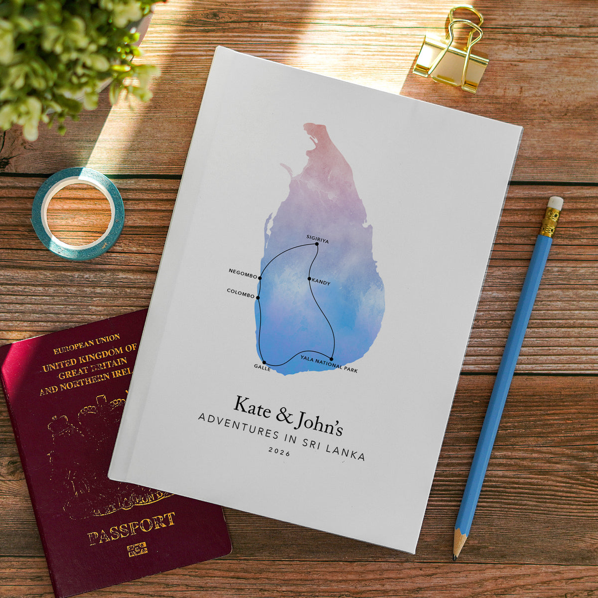 Sri Lanka Personalised Travel Journal | Travel Map Diary, Planner & Bucket List Book