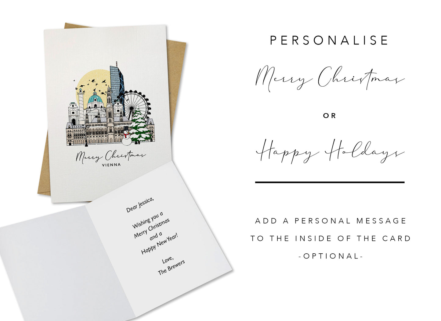 Vienna Personalised Christmas/Holiday Greeting Card