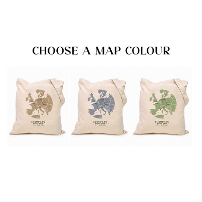 Europe Personalized Map Tote Bag | Travel Agents, Group Tours, School Trips