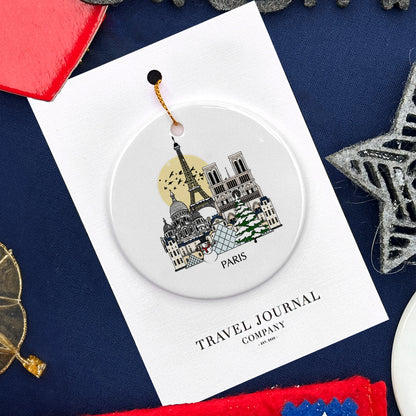 Paris France Personalised Christmas Tree Ornament