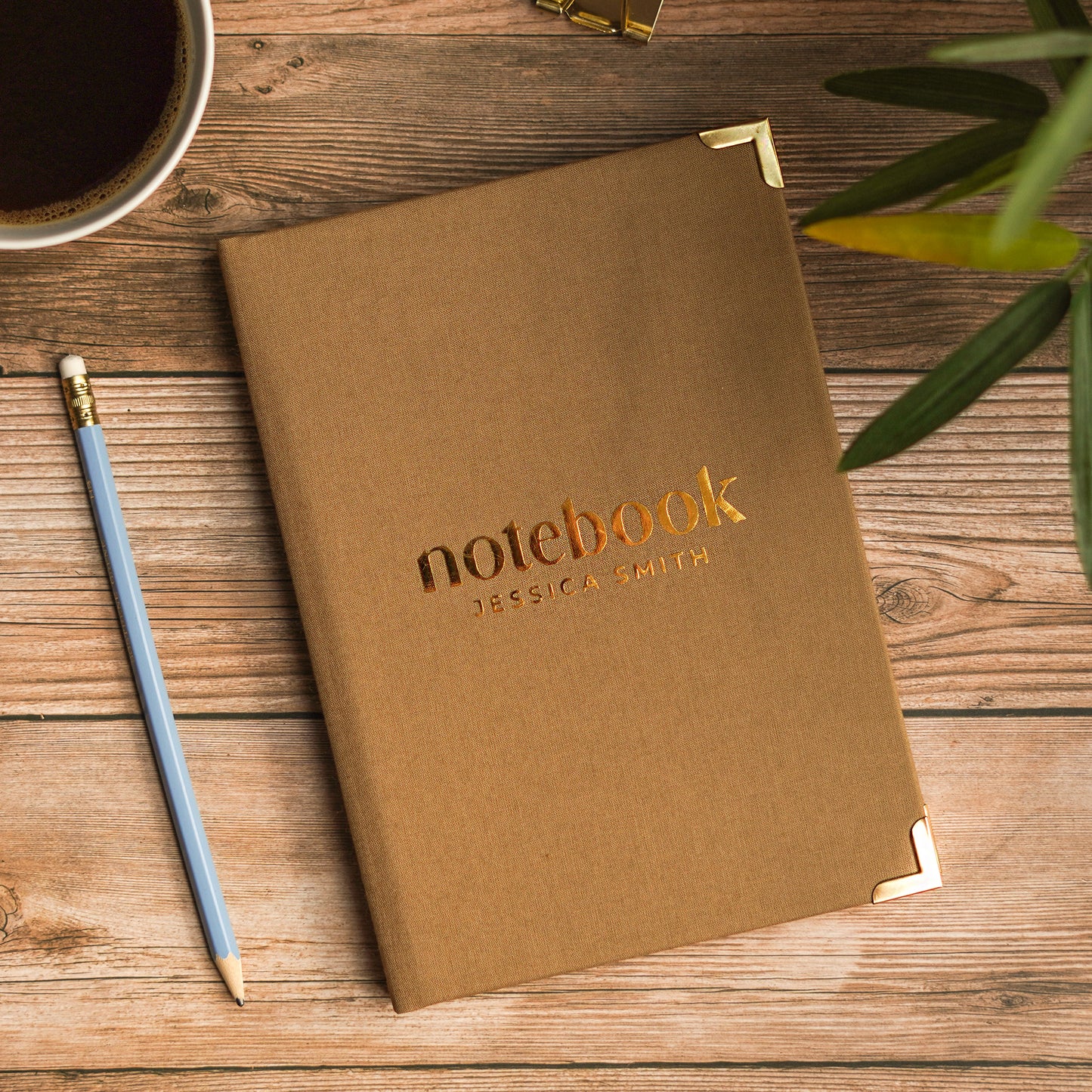 Luxury Linen Personalised Notebook/Diary/Journal
