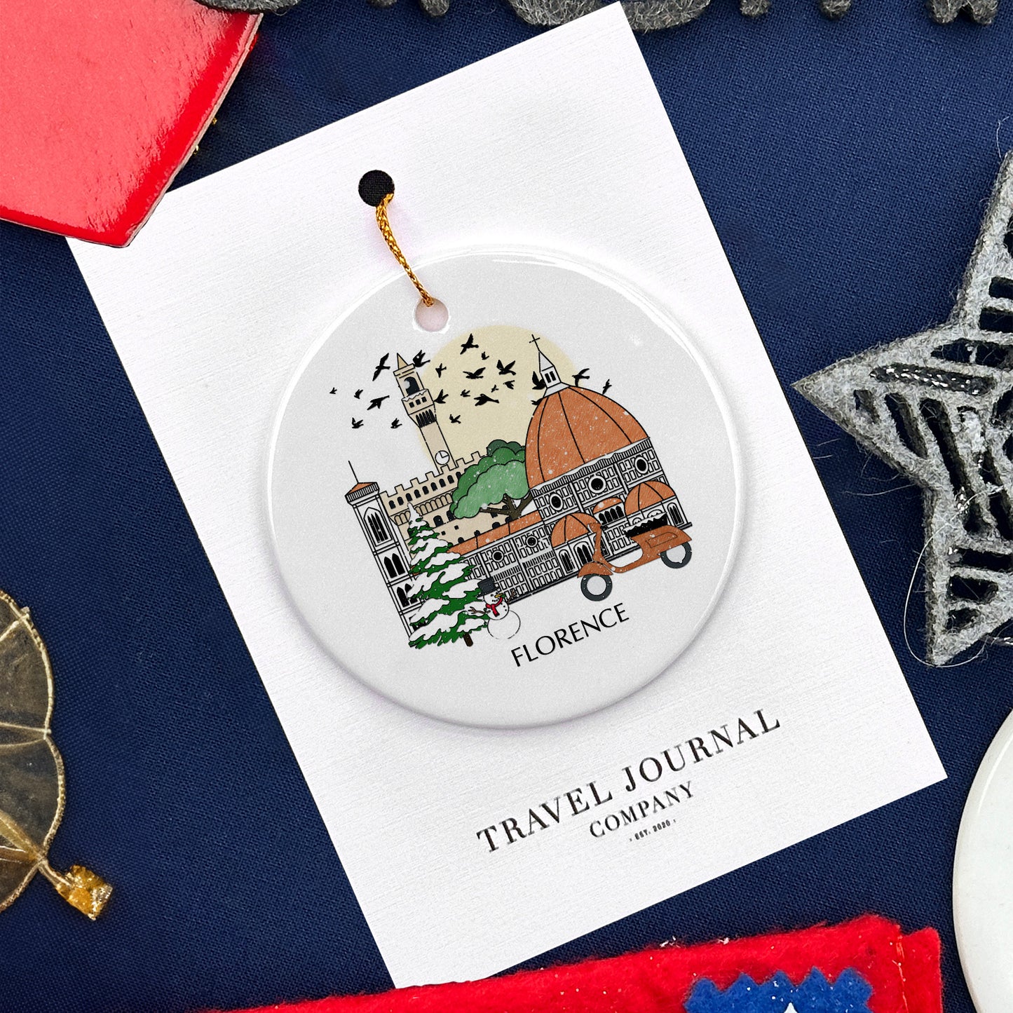 Florence Italy Personalised Christmas Tree Ornament