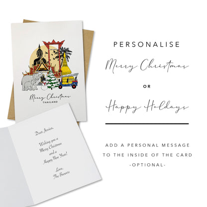 Thailand Personalised Christmas/Holiday Greeting Card