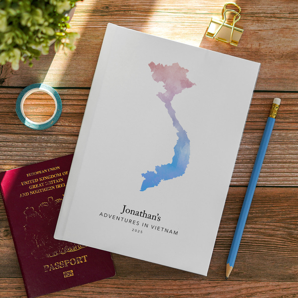 Vietnam Personalised Travel Journal | Travel Map Diary, Planner & Bucket List Book