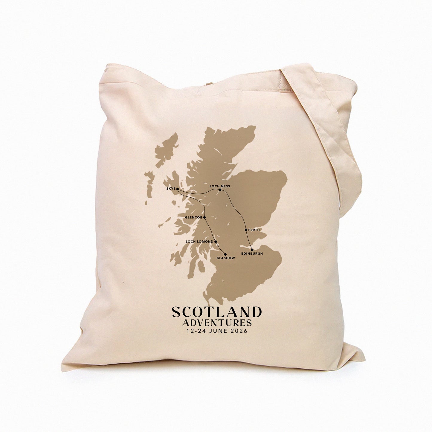 Scotland Personalized Map Tote Bag | Travel Agents, Group Tours, School Trips