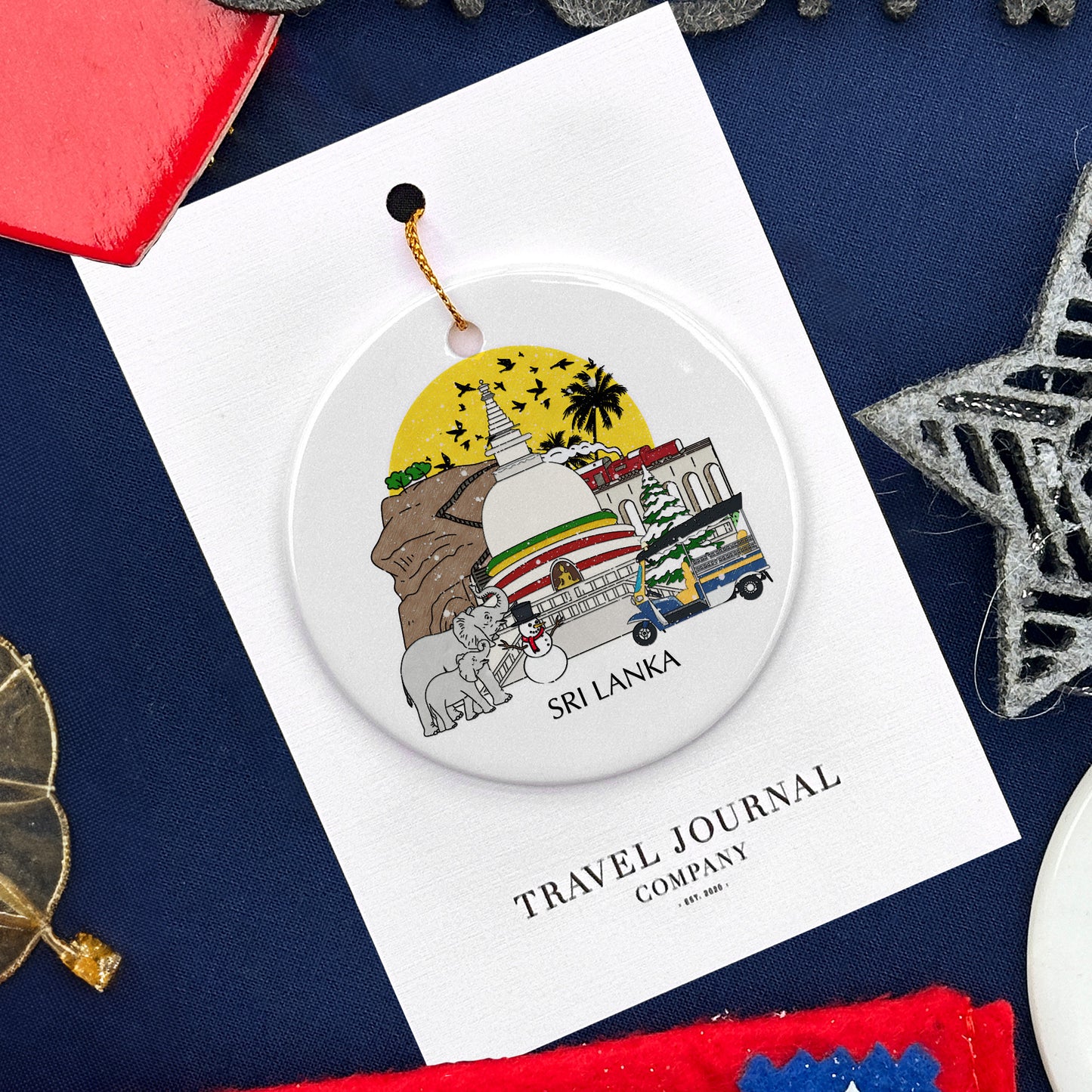 Sri Lanka Personalised Christmas Tree Ornament