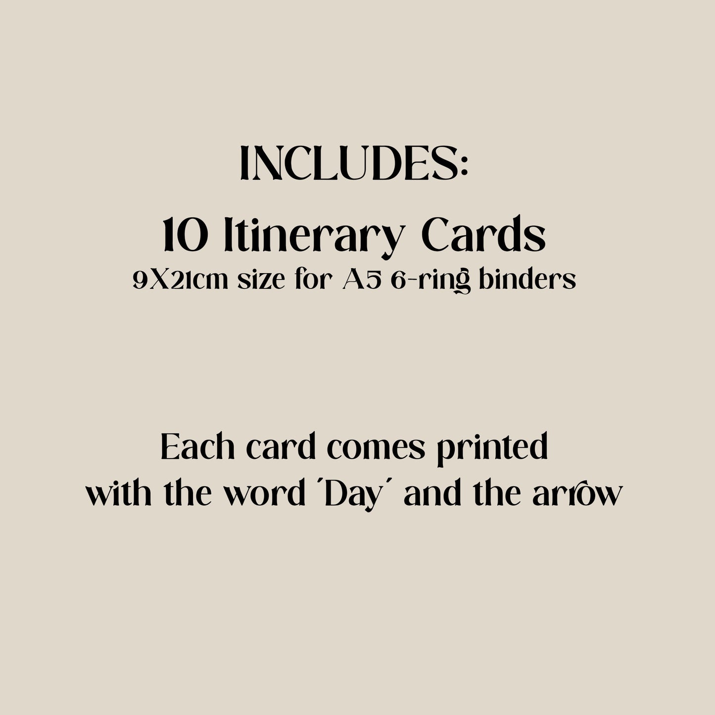 Daily Itinerary Cards - Travel Journal Binder Insert