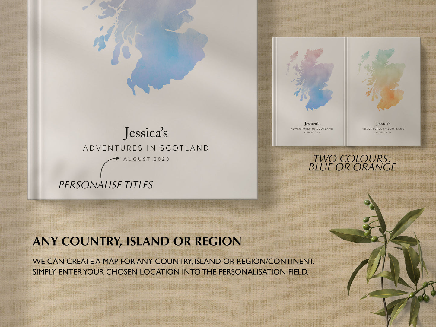 Scotland Personalised Watercolour Travel Journal