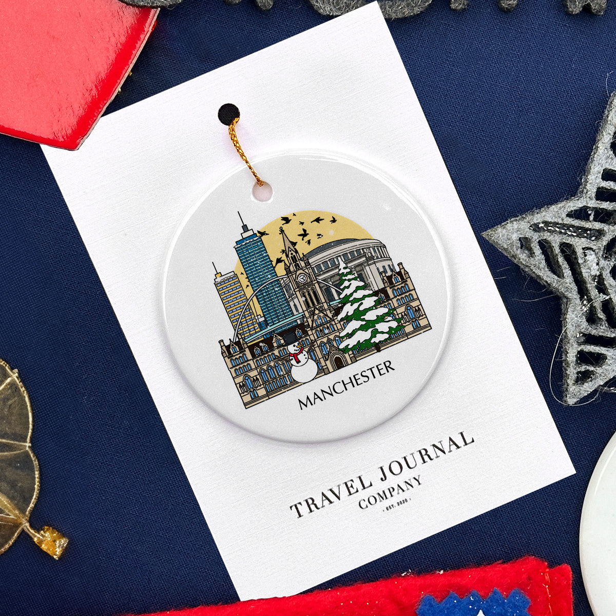 Manchester England Personalised Christmas Tree Ornament