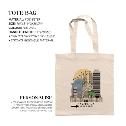 Barcelona Personalized Tote Bag