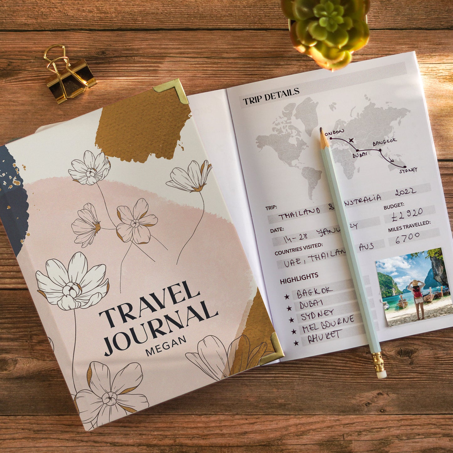Personalised Deluxe Travel Journal