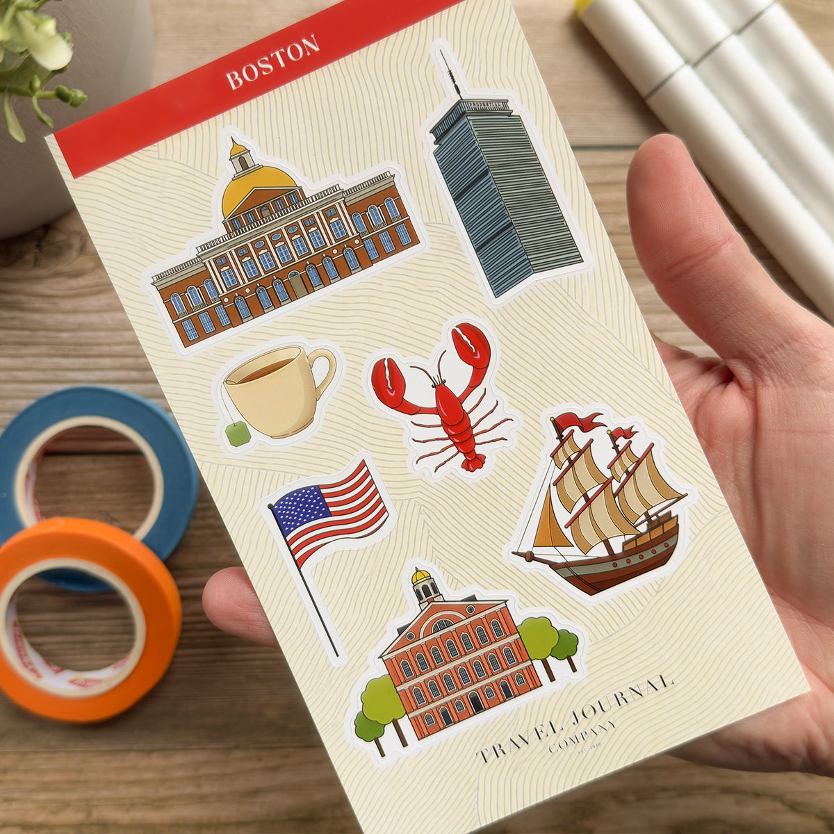 Boston, USA Sticker Sheet | Scrapbooking, Planner, Journal Sticker