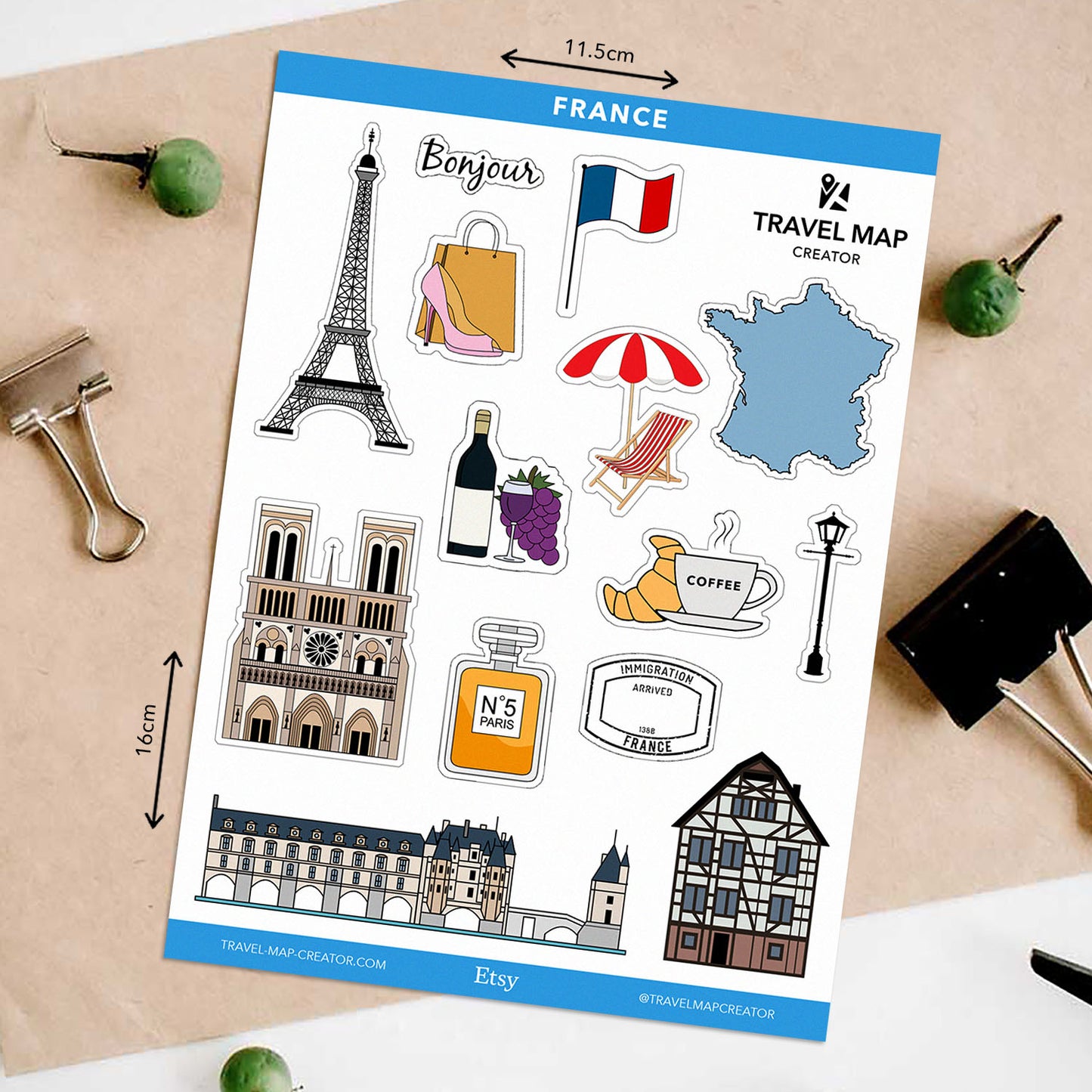France Travel Stickers