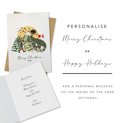 Peru Personalised Christmas/Holiday Greeting Card