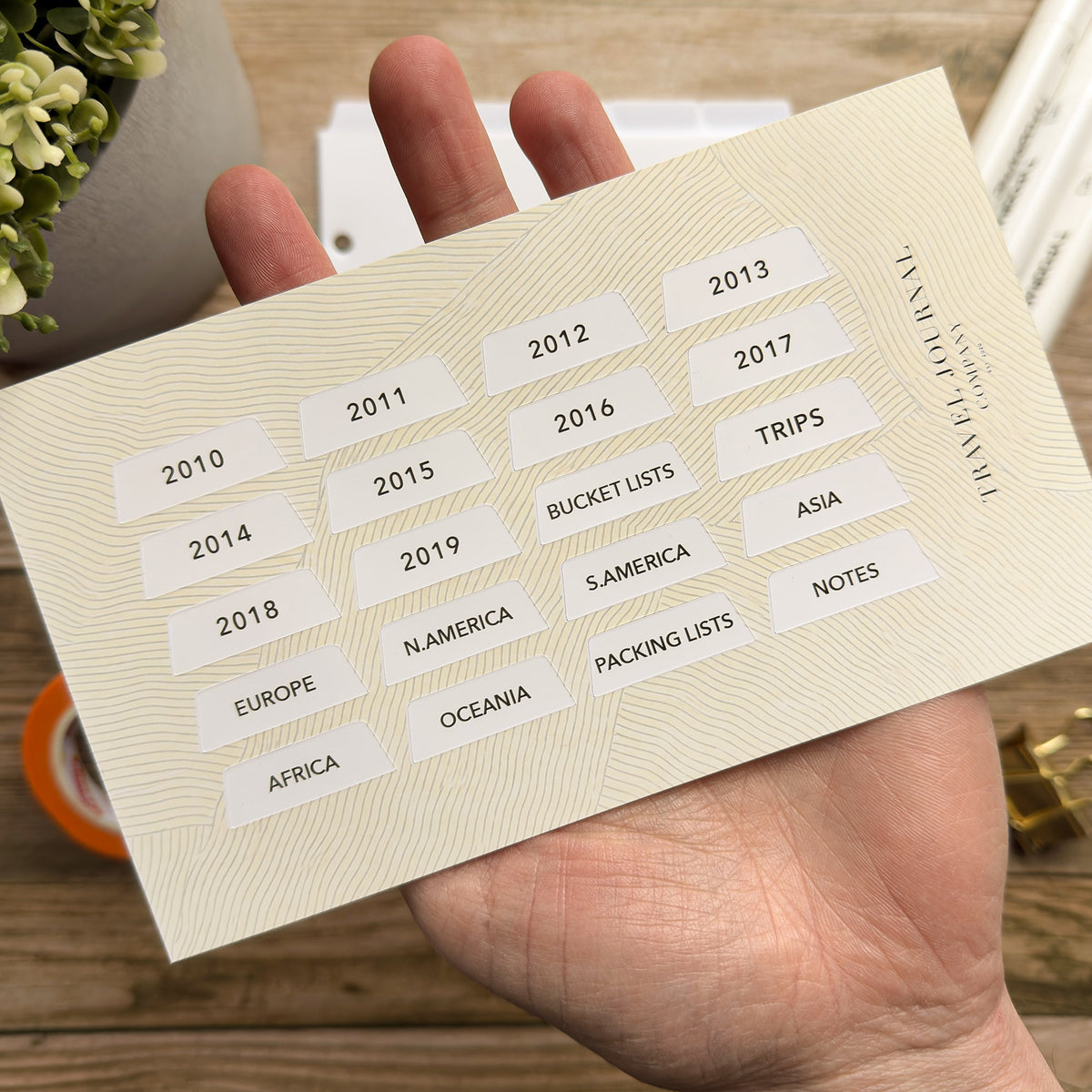 Customisable A5 Tab Dividers - Travel Journal Binder, Planner, Organiser Insert