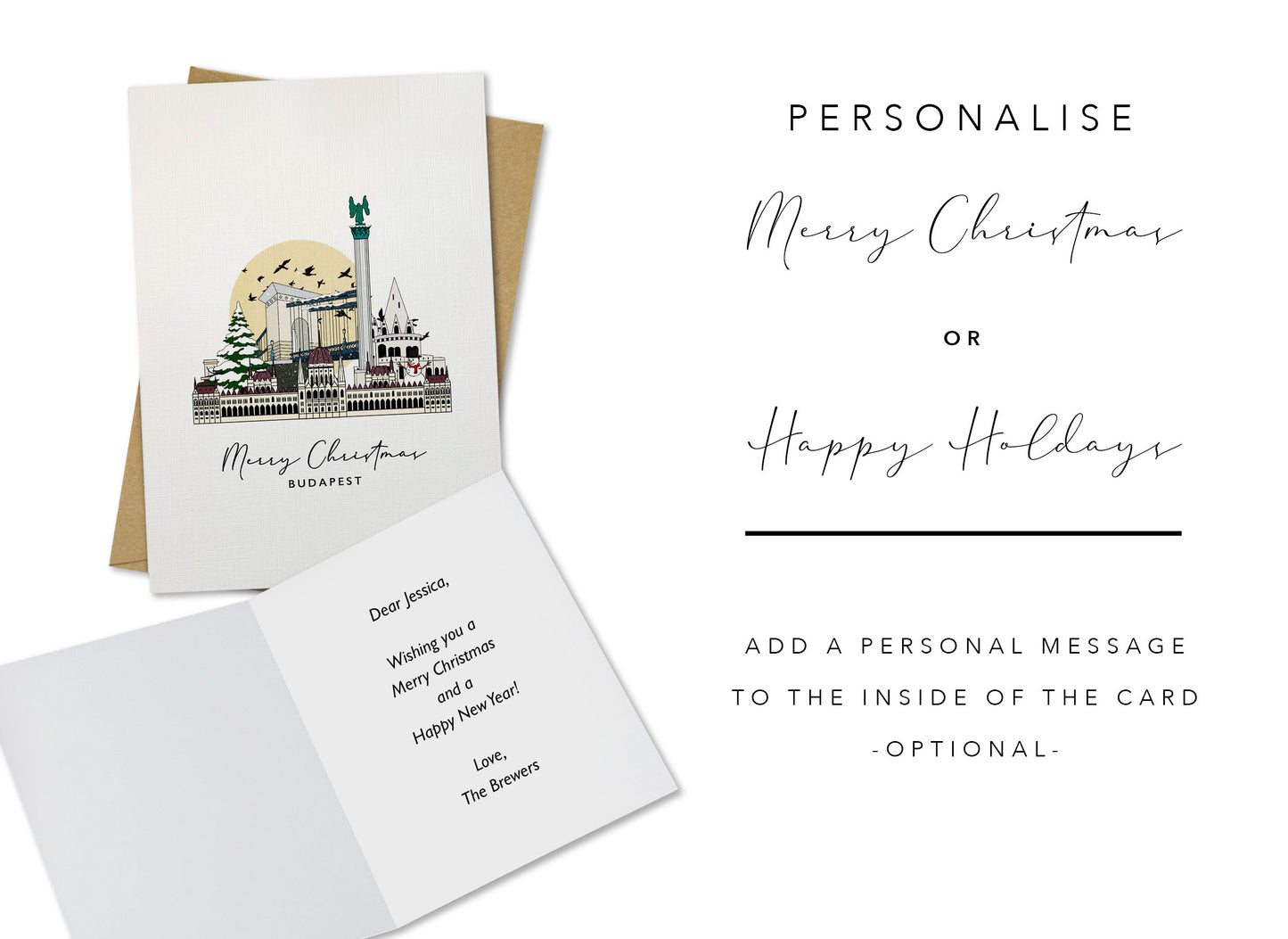 Budapest Personalised Christmas/Holiday Greeting Card