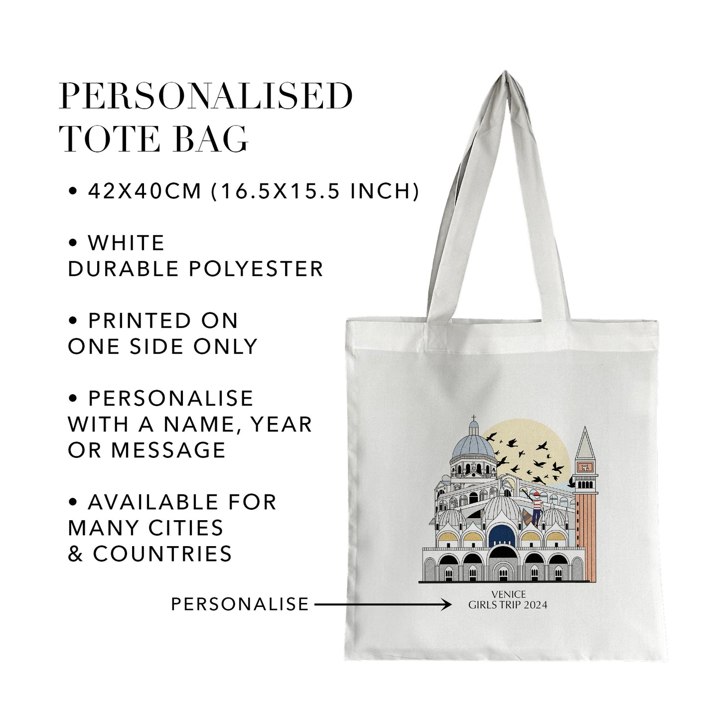 Venice Italy Personalised Tote Bag