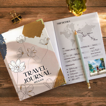 Personalised Toile Travel Journal