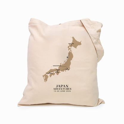 Japan Personalized Map Tote Bag | Travel Agents, Group Tours, School Trips