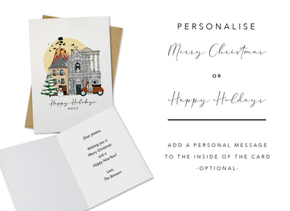 Sicily Personalised Christmas/Holiday Greeting Card