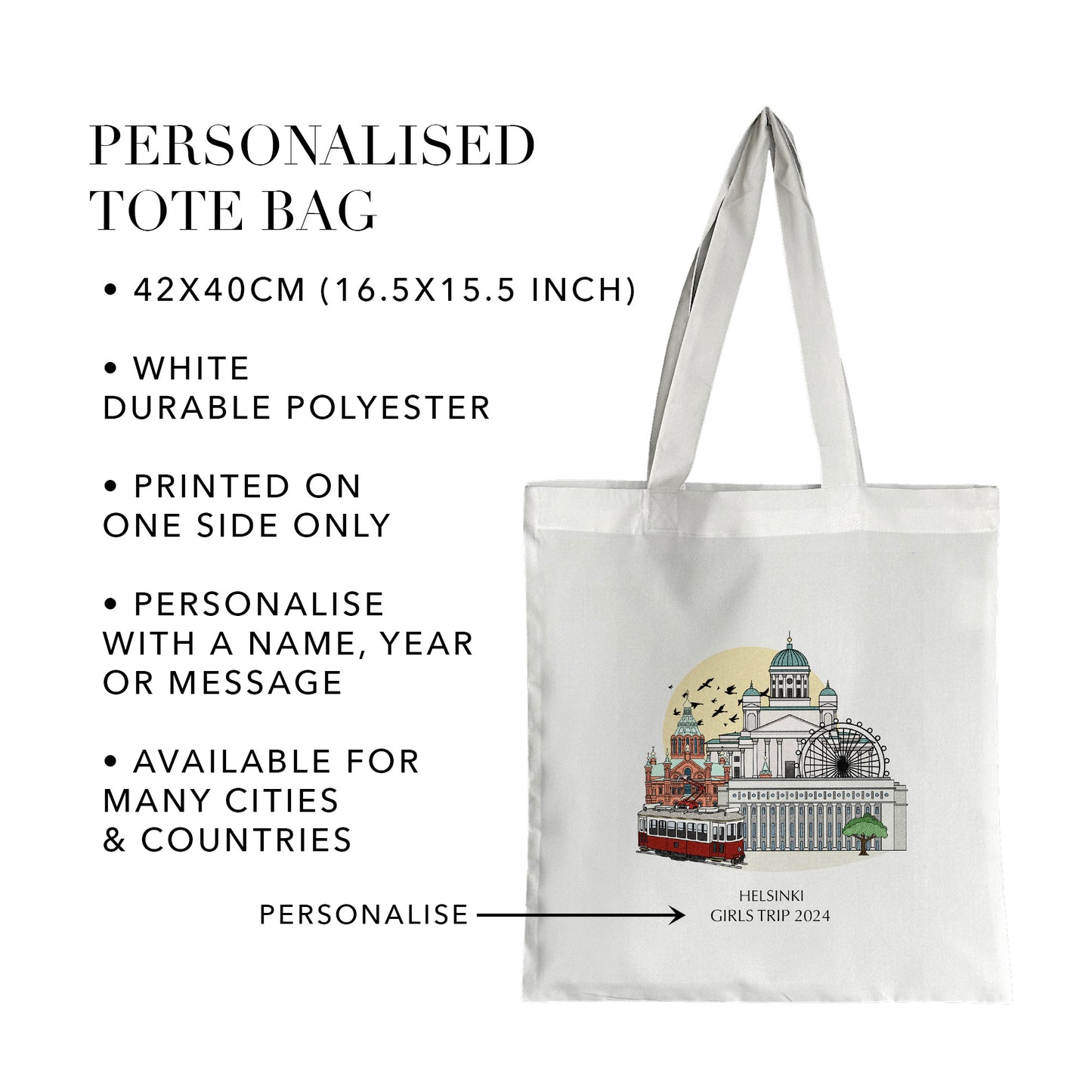 Helsinki Finland Personalised Tote Bag