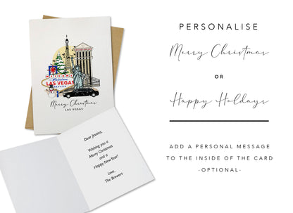 Las Vegas Personalised Christmas/Holiday Greeting Card