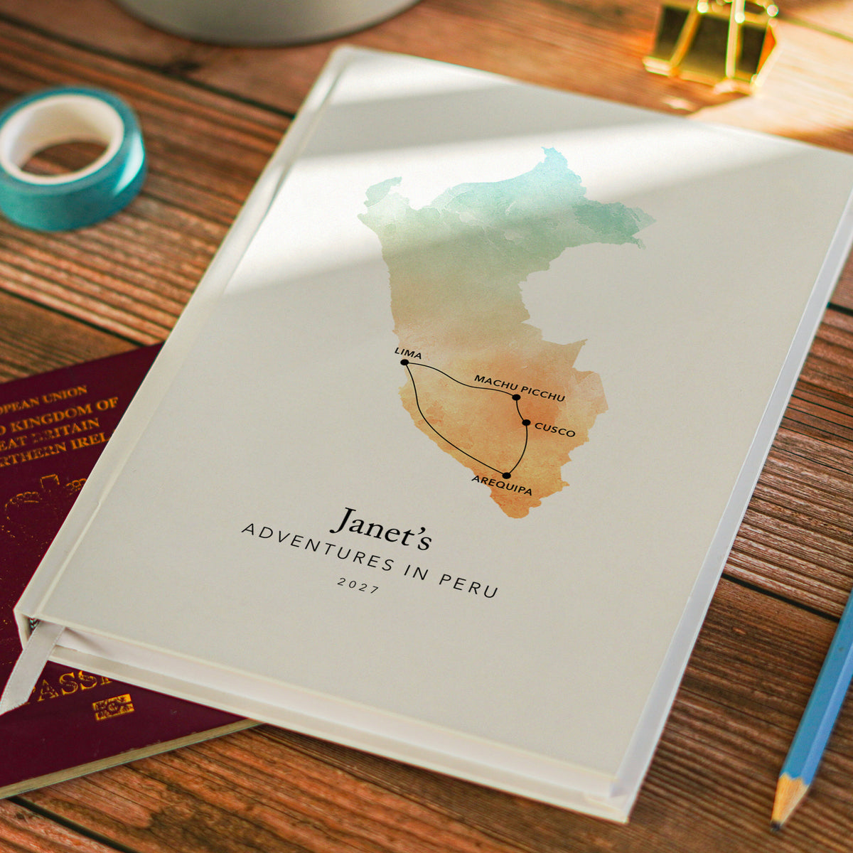 Peru Personalised Travel Journal | Travel Map Diary, Planner & Bucket List Book