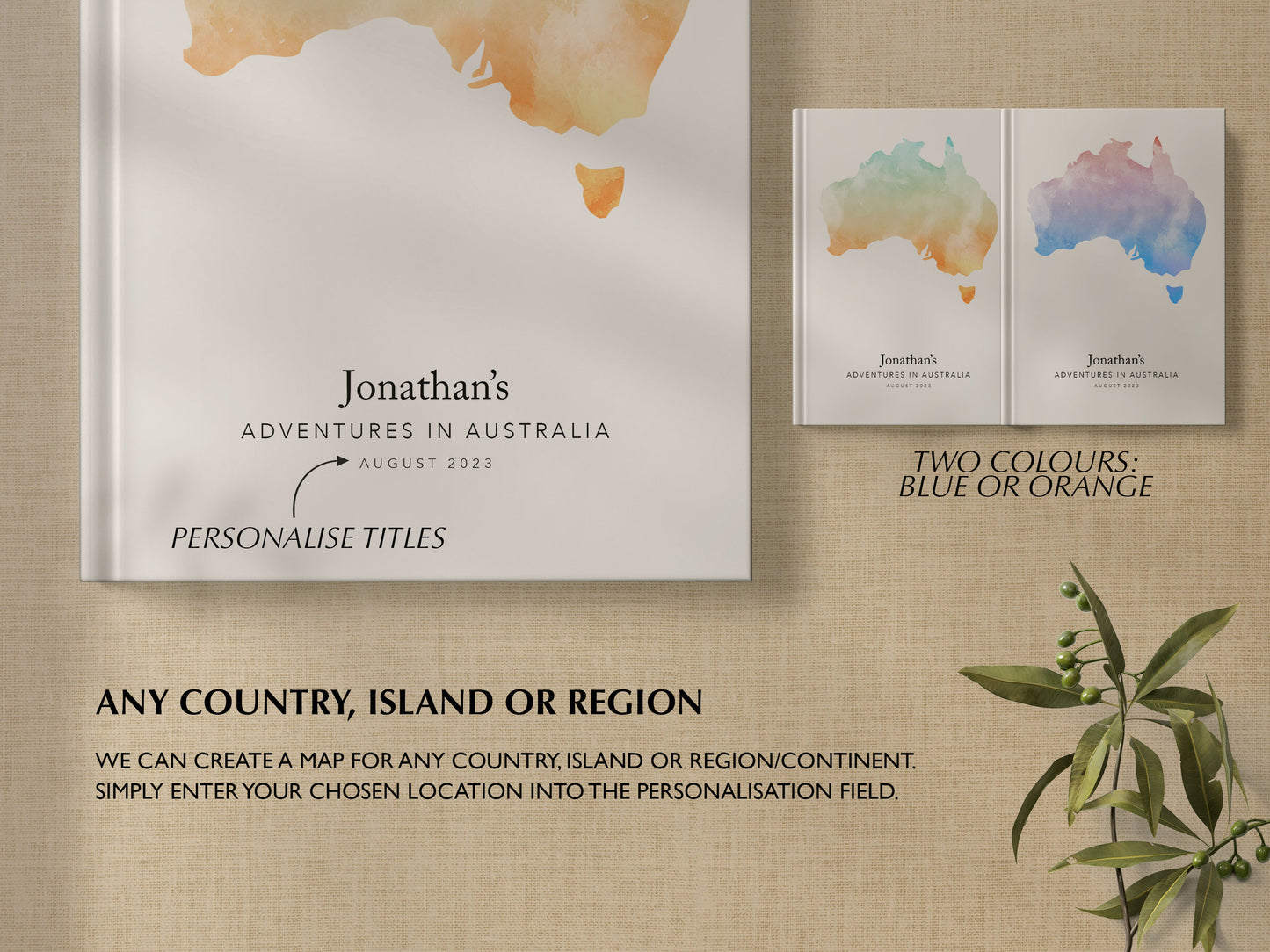 Australia Personalised Watercolour Travel Journal
