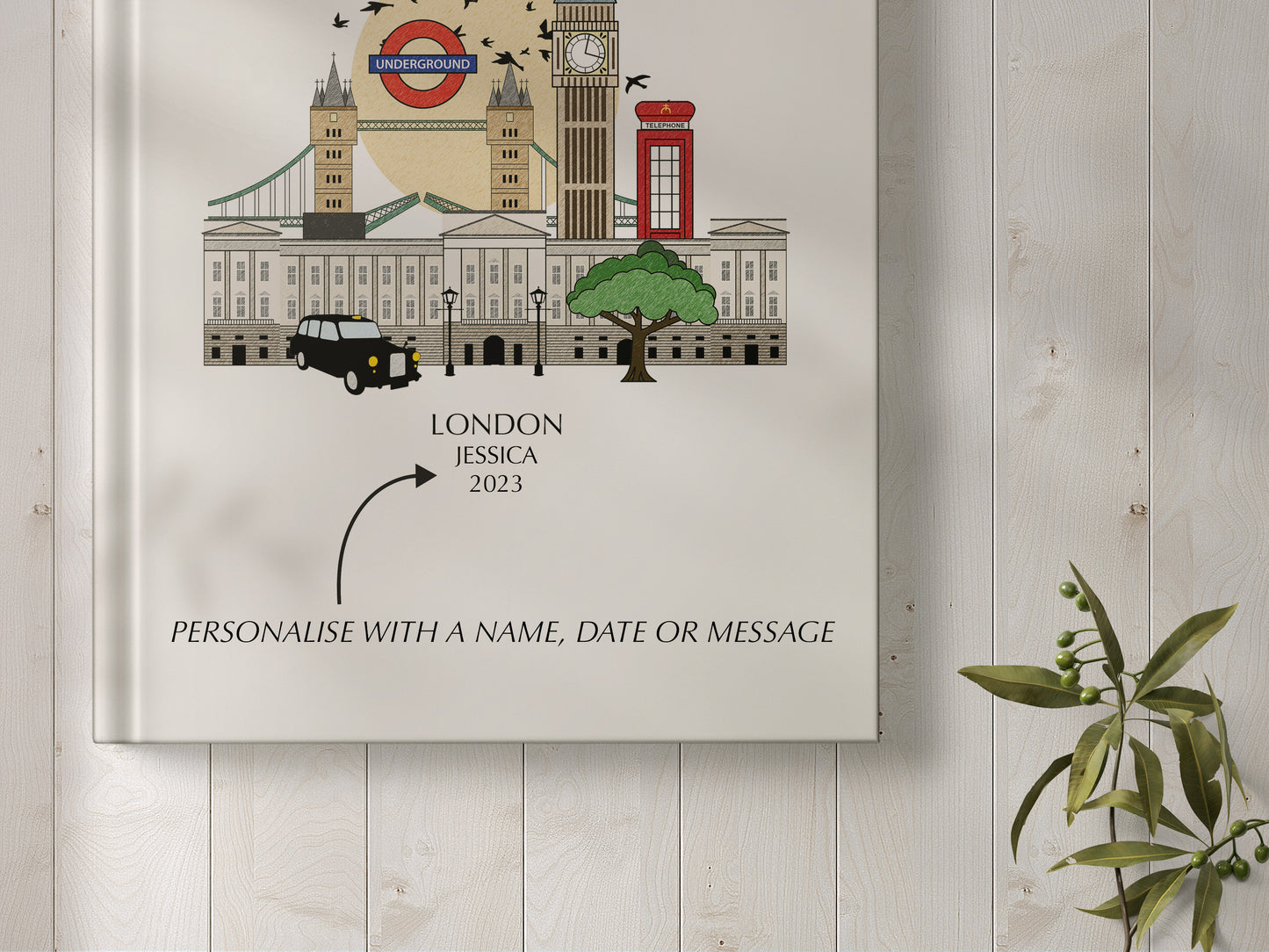 London Personalised Illustrated Travel Journal/Notebook