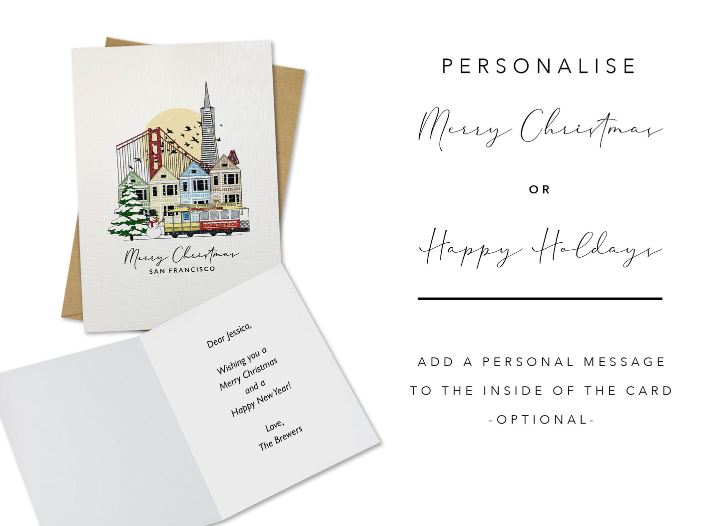 San Francisco Personalised Christmas/Holiday Greeting Card