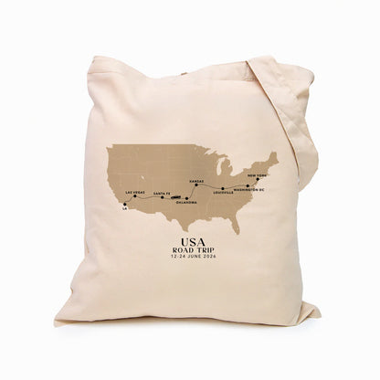 USA Personalized Map Tote Bag | Travel Agents, Group Tours, School Trips