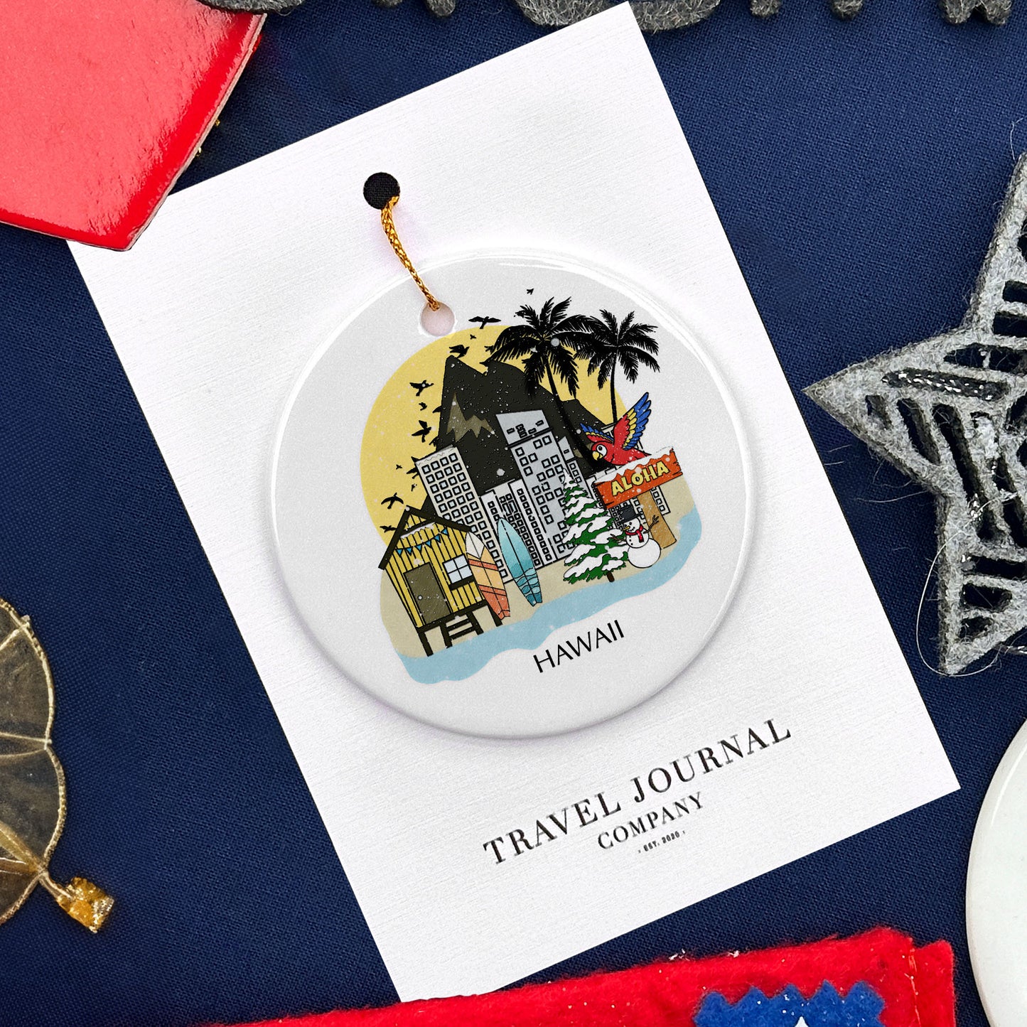 Hawaii Personalised Christmas Tree Ornament