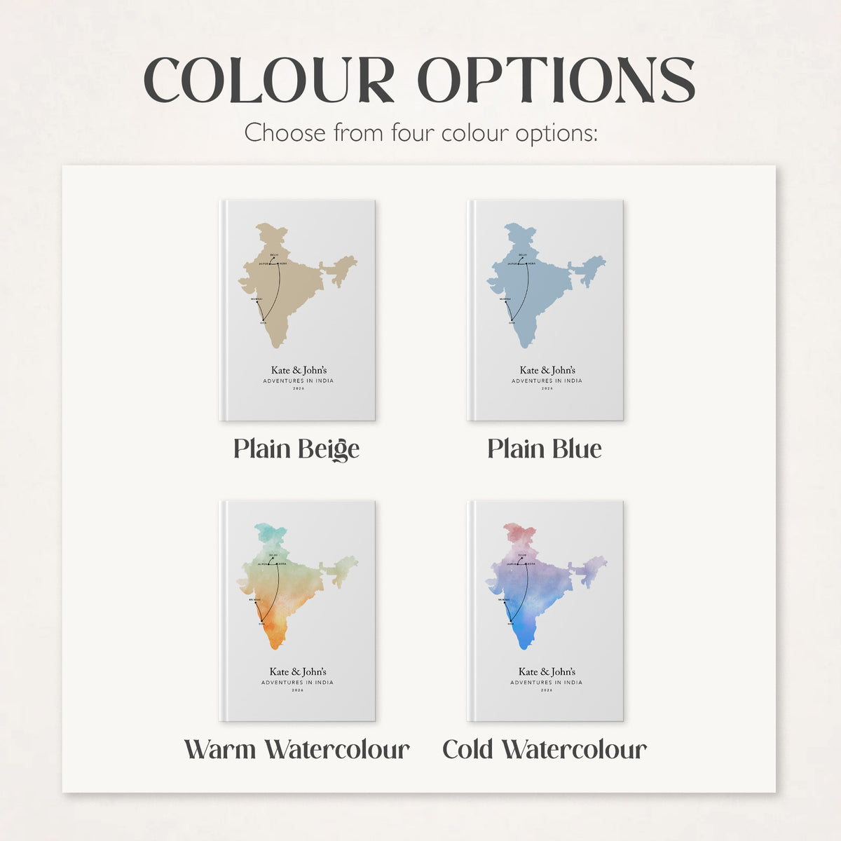 India Personalised Travel Journal | Travel Map Diary, Planner & Bucket List Book