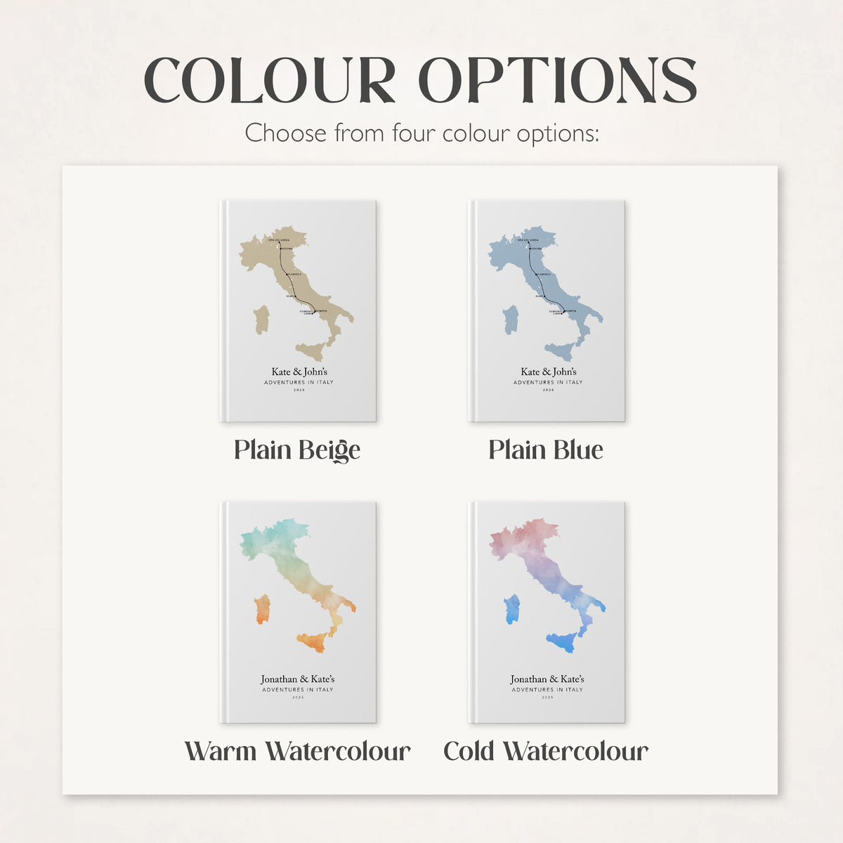 Italy Personalised Travel Journal | Travel Map Diary, Planner & Bucket List Book