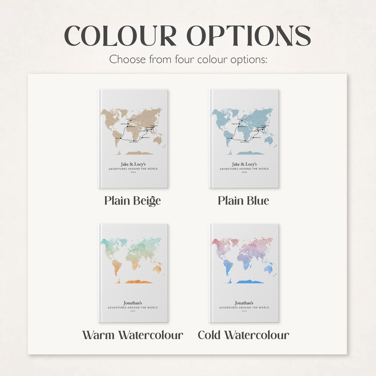 Custom World Map Personalised Travel Journal | Travel Map Diary, Planner & Bucket List Book