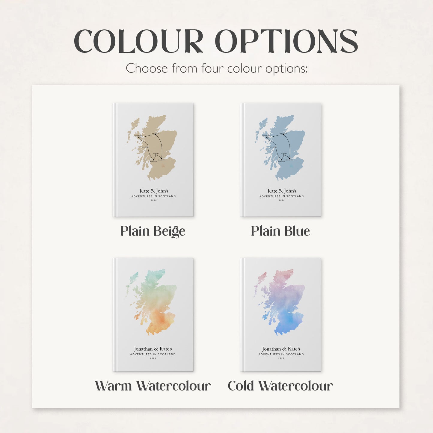 Scotland Personalised Travel Journal | Travel Map Diary, Planner & Bucket List Book