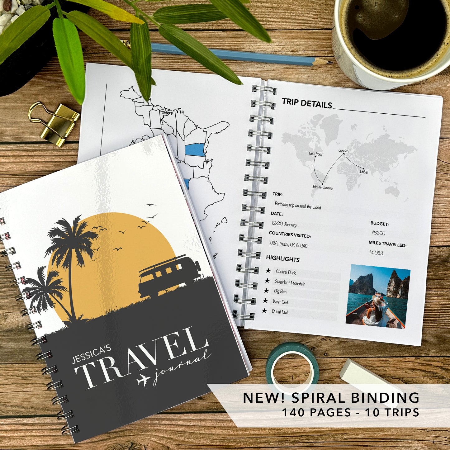 Sunset Personalised Travel Journal