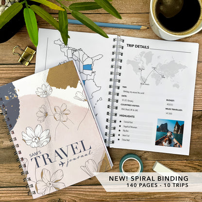 Floral Personalised Travel Journal