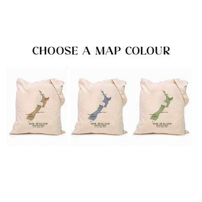 New Zealand Personalized Map Tote Bag | Travel Agents, Group Tours, School Trips