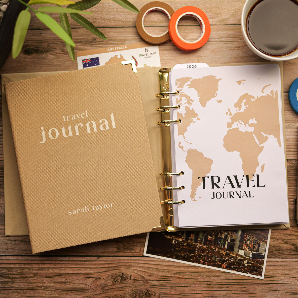 Personalised Travel Journal Binder