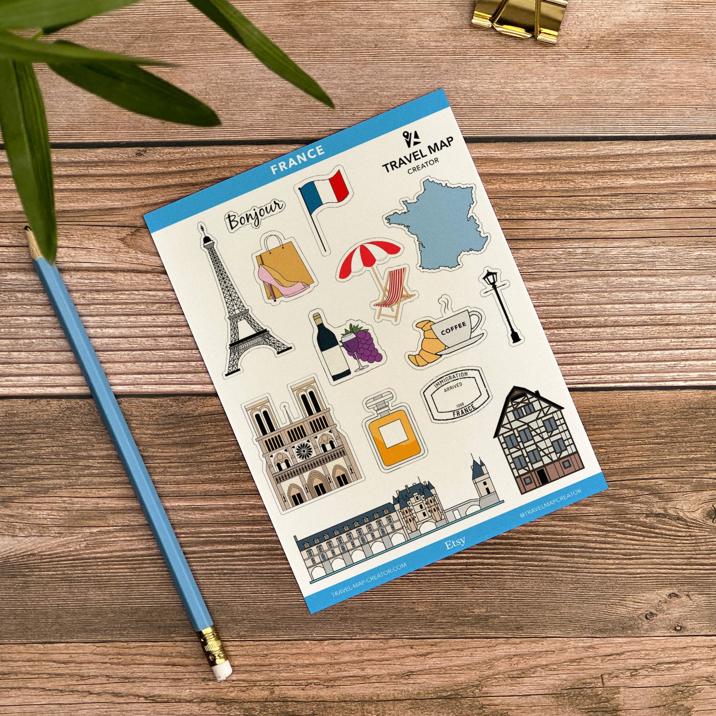 France Notebook Illustrated Travel Journal Series