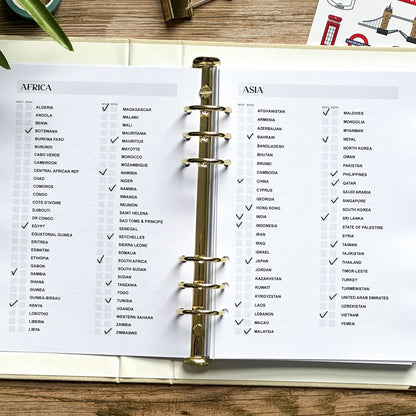 Travel Log Book Binder | Bucket List & Travel Journal